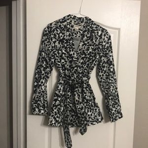 Light trendy gray, black and white jacket
